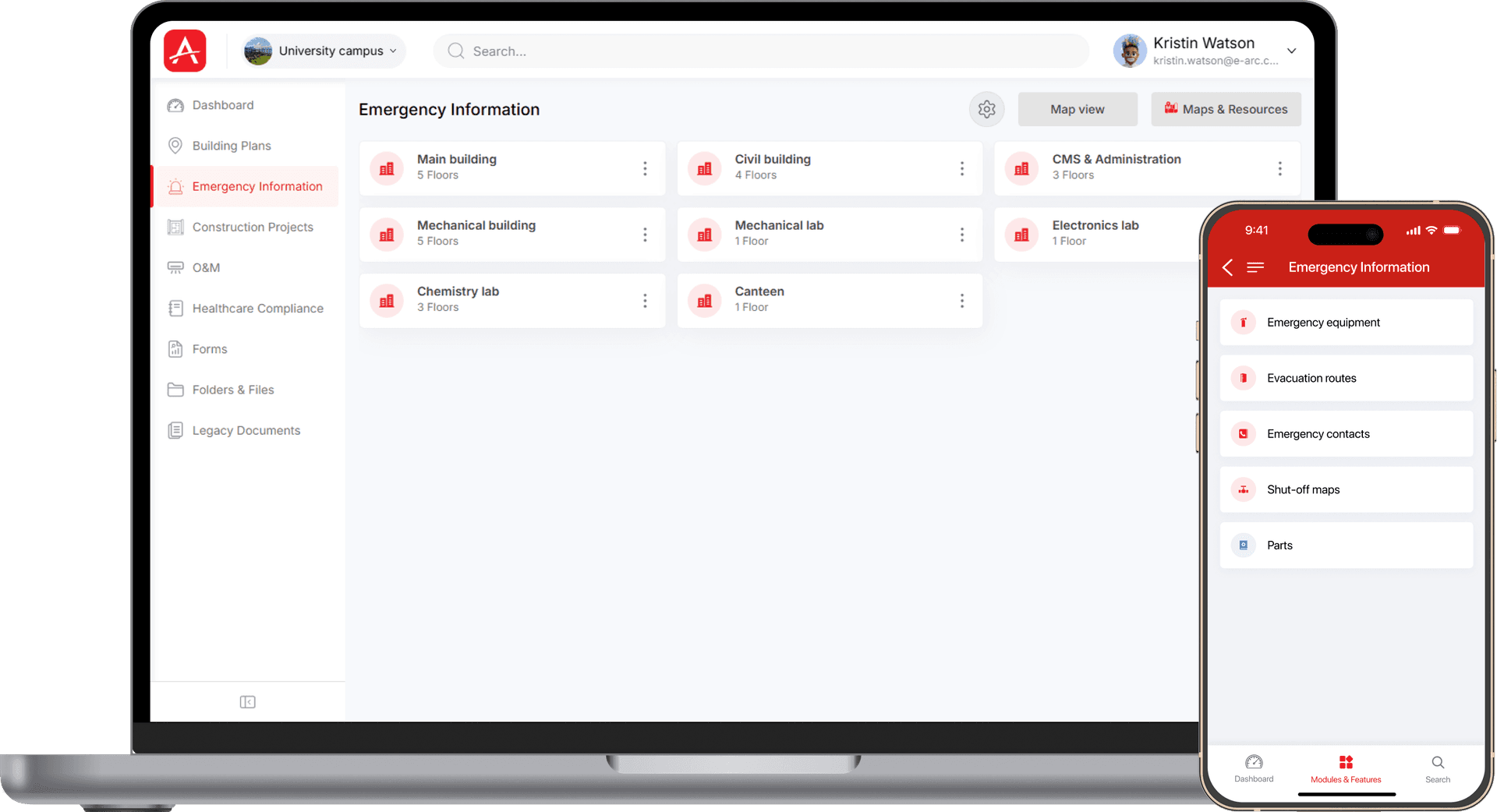 Emergency Information interface demonstration